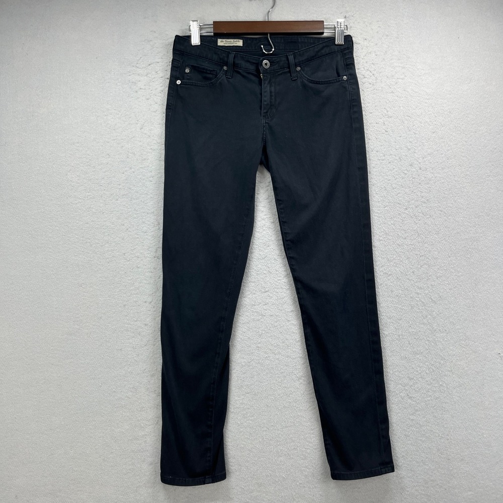 AG Adriano Goldschmied Pants Womens 27R Black Stevie Ankle Slim Straight Leg